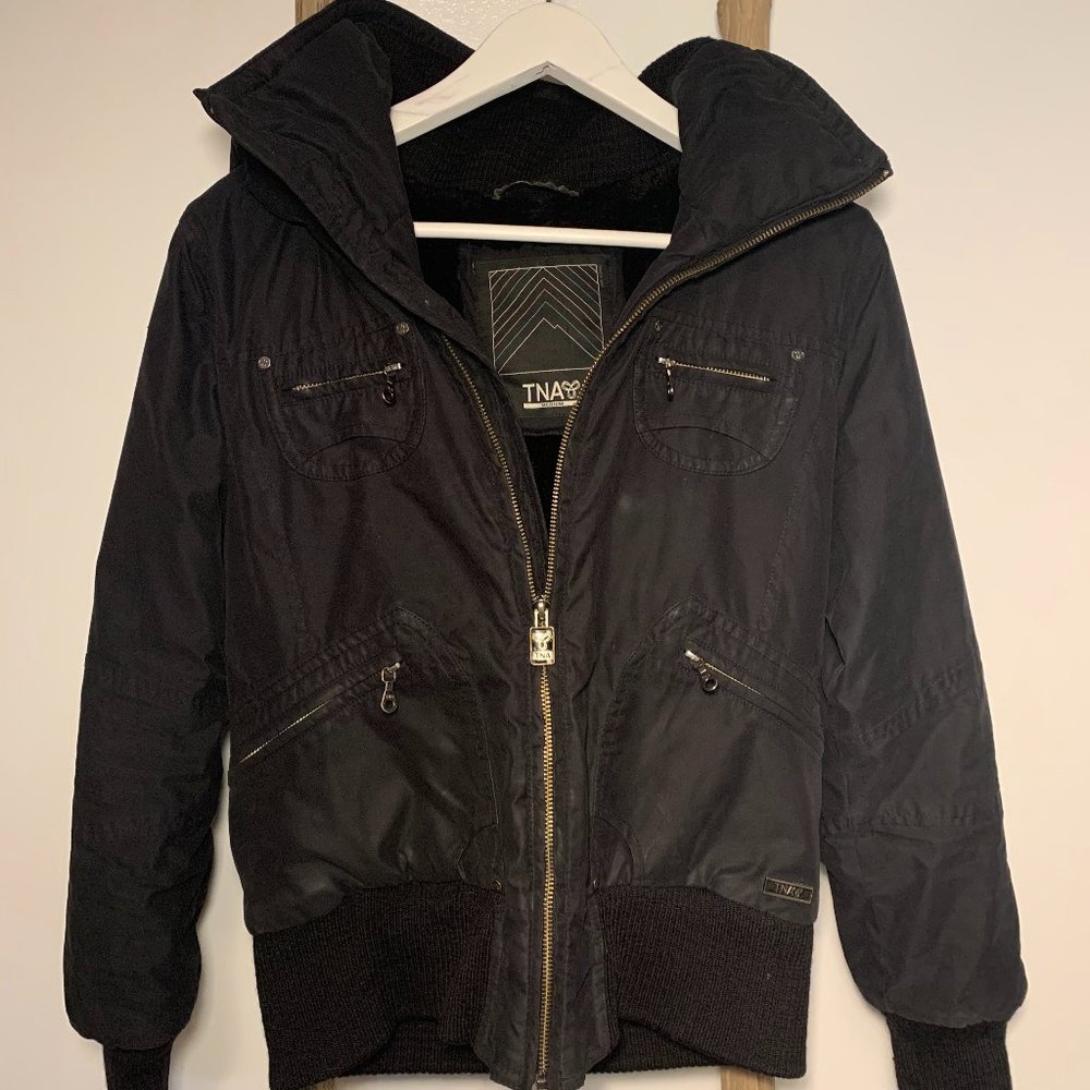 Aritzia TNA Fur Lined Maverick Bomber Jacket